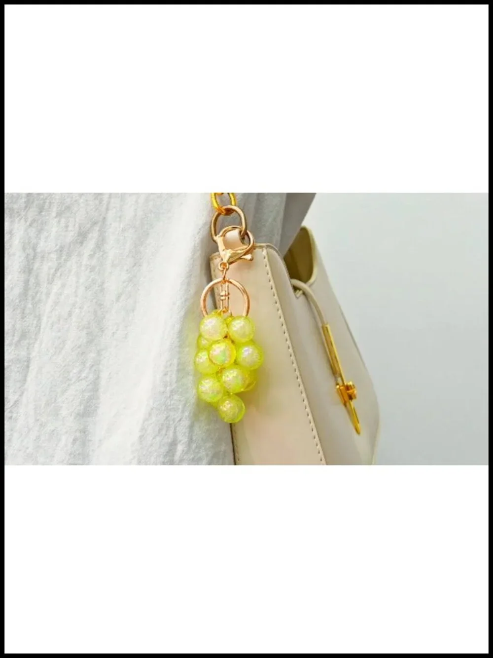Green Grape Keychain Bag Charm for Women Purse Accessory Gift